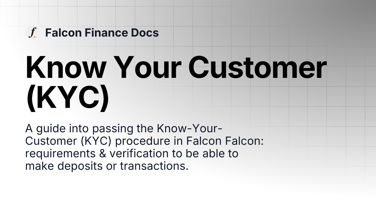 Know Your Customer (KYC) | Falcon Finance Docs
